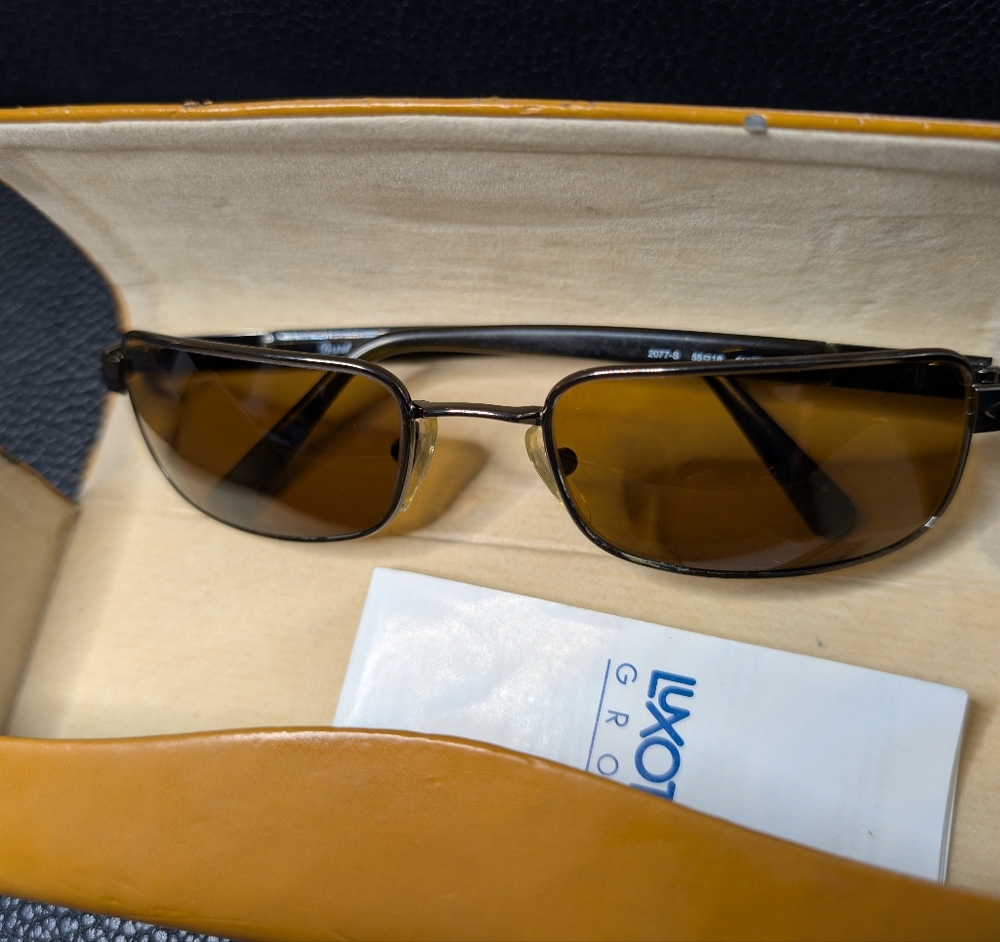 Persol 2077s Brown Lens Black Frame Men's Sunglasses